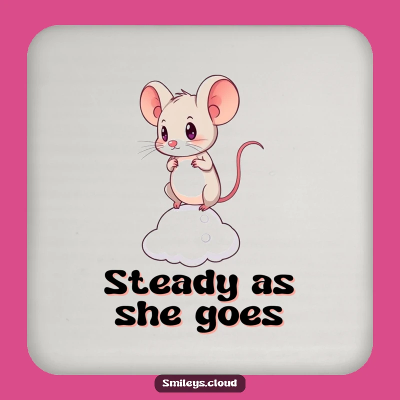 Funny Brave Mouse Coaster: Protect Surfaces with Determination, Gift Idea