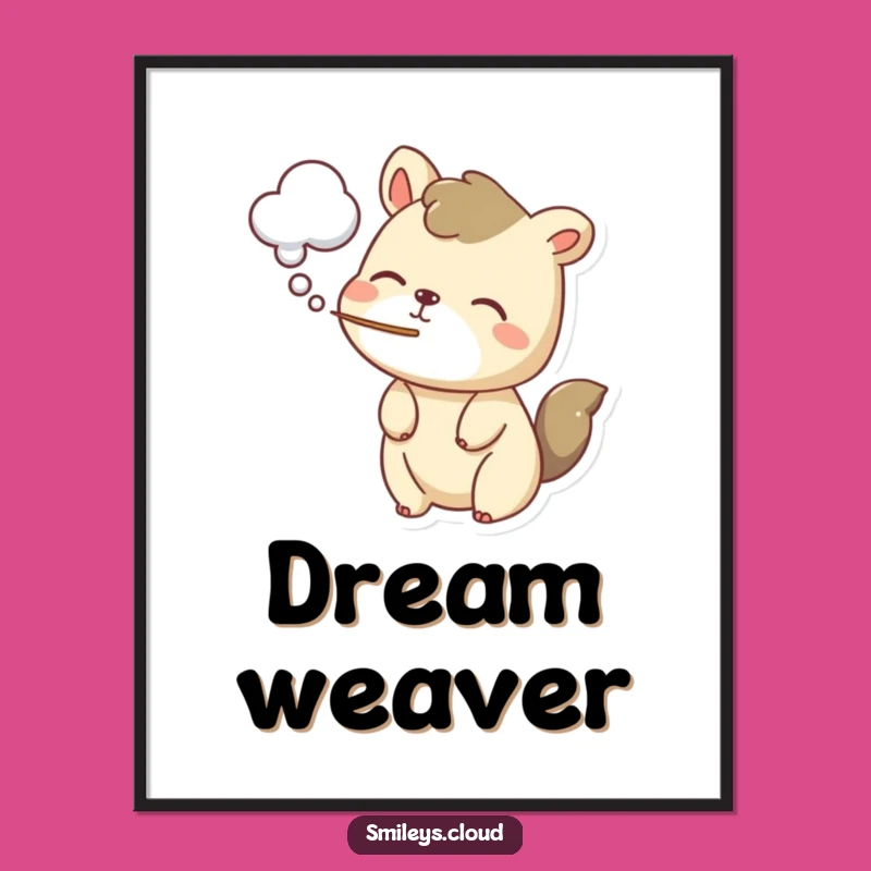 Funny Cloud Breath Animal Poster: Adorn Your Walls with This Whimsical Creature's Art