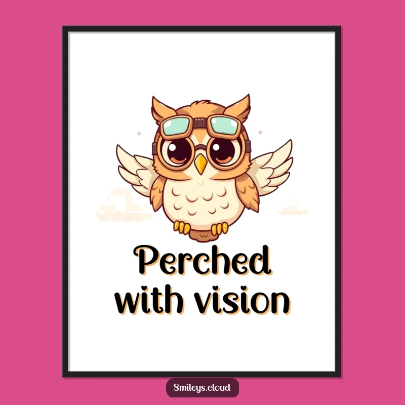 Funny Owl Aviator Poster: Bring Adventurous Art to Your Walls
