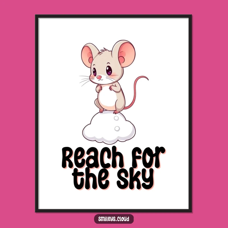 Funny Brave Mouse Poster: Determined Art, Perfect Gift for Achievers