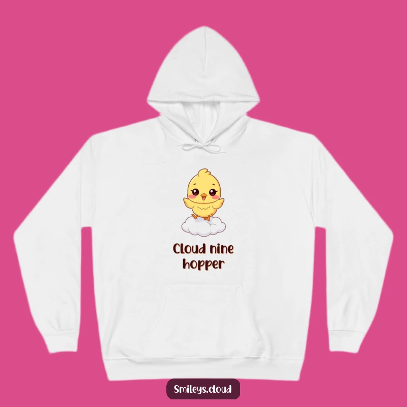 Funny Chick Cloud Hop Hoodie: Cozy Comfort with Happy Jumps Funny Gift