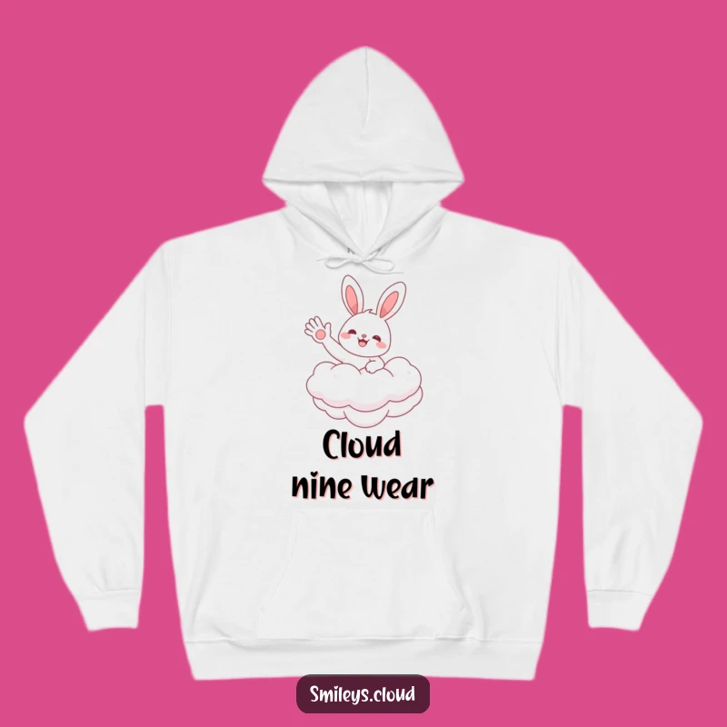 Funny Bunny Cloud Hoodie: Cozy Floating Character, Perfect Warm Funny Gift