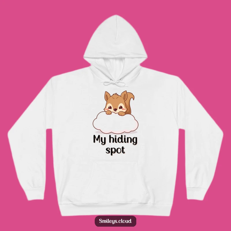 Funny Curious Squirrel Cloud Hoodie - Cozy & Humorous Winter Wear