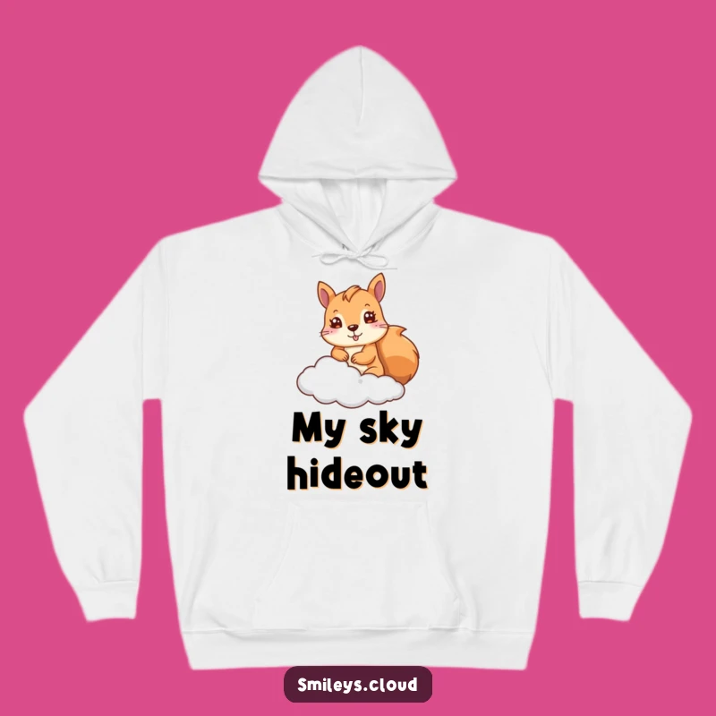 Funny Squirrel Hoodie: Cozy Cloud Peeker - Adorable and Hilarious Gift!