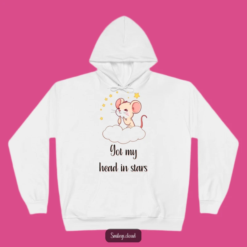 Funny Mouse Cloud Hoodie: Cozy Contemplation Funny Gift for Thinkers
