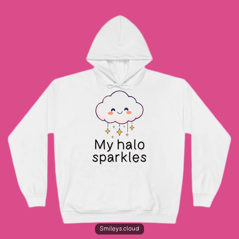 Funny Smiling Cloud Hoodie: Cozy Up with Celestial Sparkle