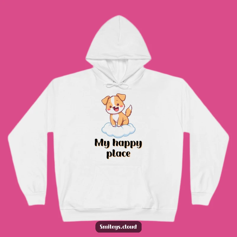 Funny Cheerful Dog Cloud Hoodie - Cozy Comfort & Canine Charm