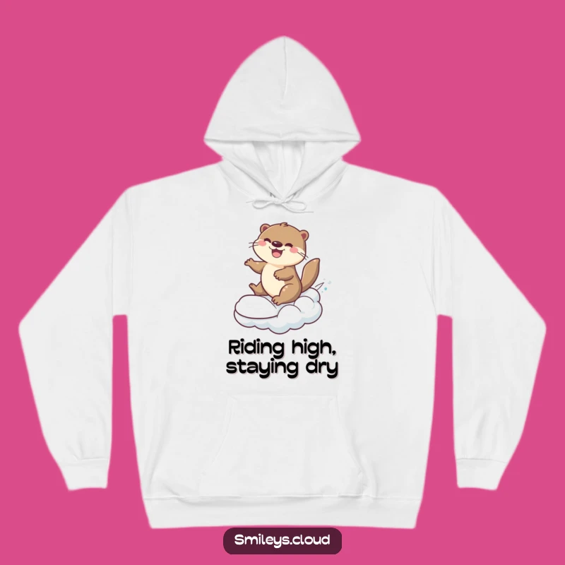 Funny Otter Cloud Surfer Hoodie: Cozy Adventures Await