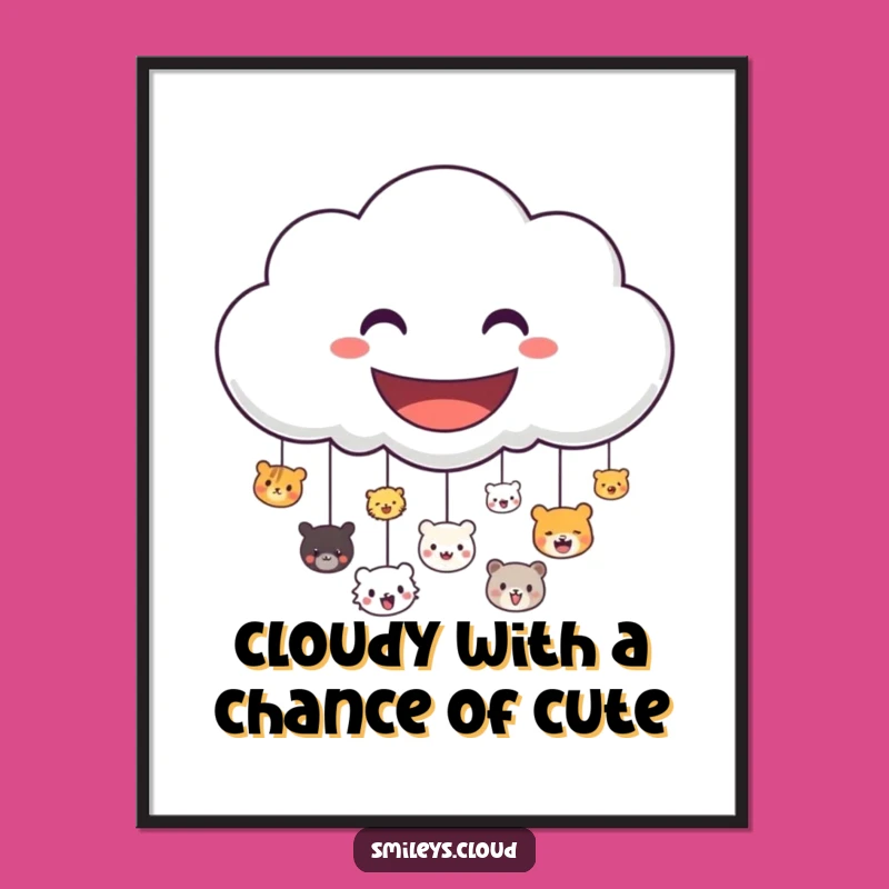 Free Printable Happy Animal Cloud Wall Art - Cheerful Downloadable Decor for Smiles