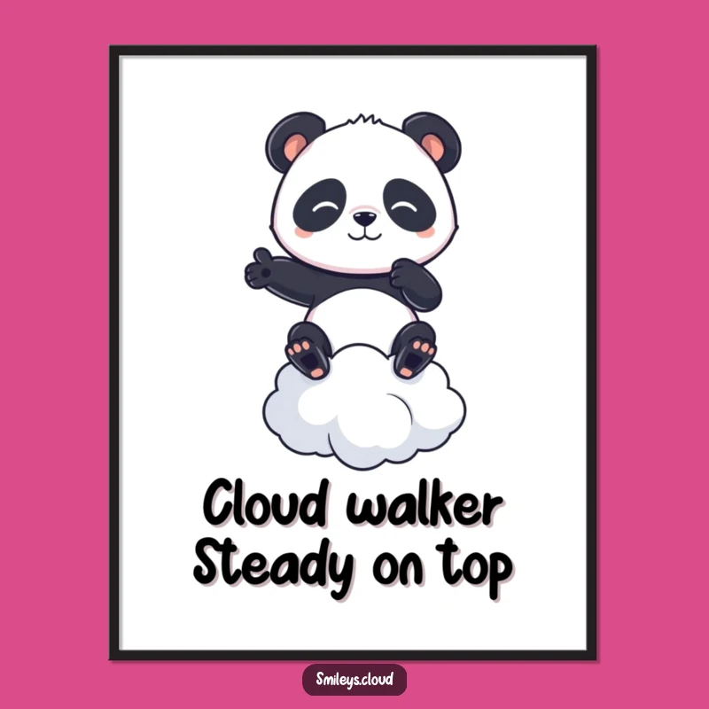 Free Printable Panda Balance Art - Determined Cloud Downloadable Decor