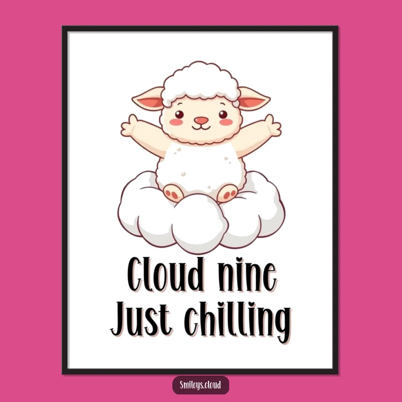 Free Printable Sheep Wall Art: Cloud Floating Dreamer Downloadable Decor