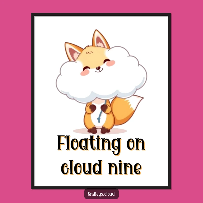 Free Printable Wall Art: Fox Cloud Balloon Funny Downloadable Art