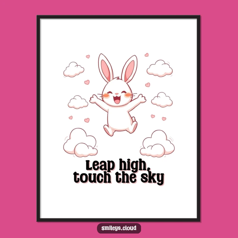 Free Printable Wall Art: Leaping Rabbit Joy Funny Downloadable Art