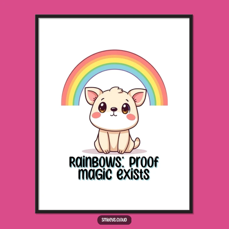 Funny Free Printable Wall Art: Surprised Animal Rainbow Joyful Downloadable Decor