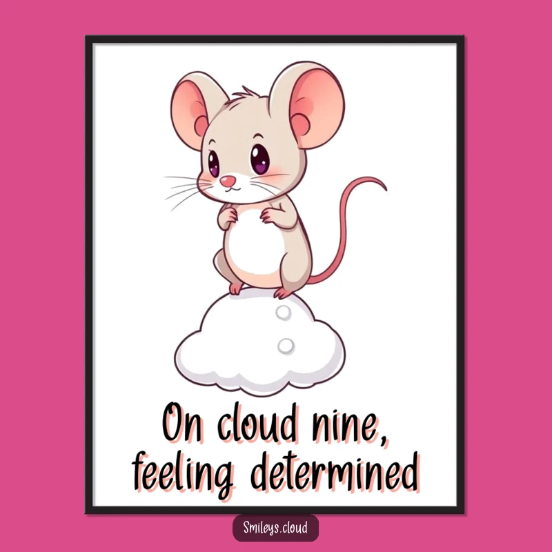 Free Printable Wall Art: Brave Mouse Cloud Balance, Downloadable Decor