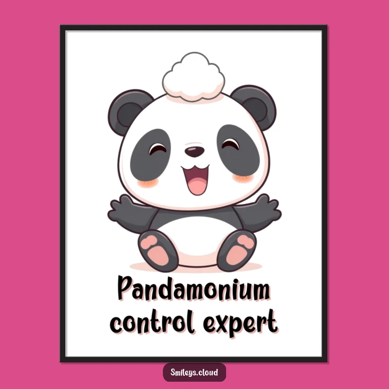 Funny Free Printable Panda Art: Hilarious Cloud Balancing Design for Unique Downloadable Decor