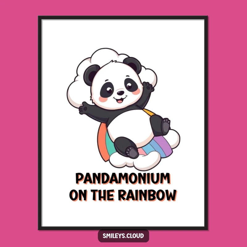 Free Printable Panda Art - Rainbow Slide Downloadable Decor