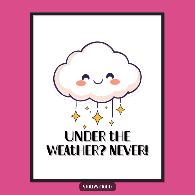Free Printable Wall Art: Smiling Cloud & Stars, Funny Downloadable Decor for Dreamy Spaces
