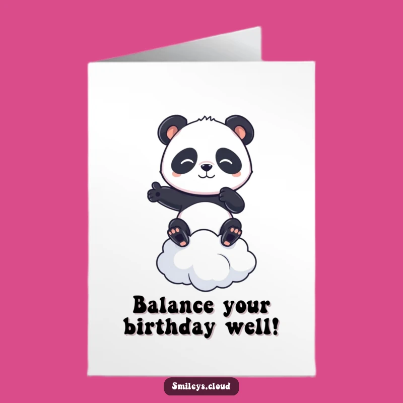Free Printable Panda Birthday Card - Determined Cloud Balance Art