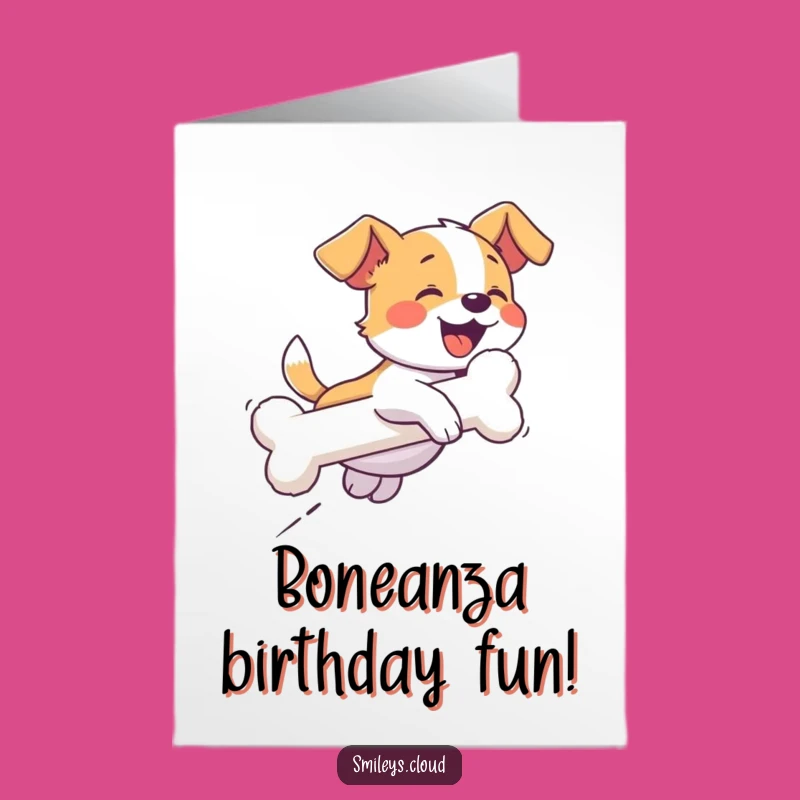 Free Printable Birthday Card: Dog Bone Cloud Chase, Fun Downloadable Gift