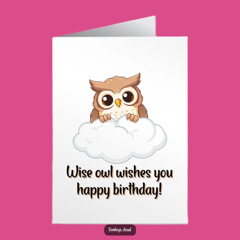 Free Printable Owl Cloud Birthday Card: Funny Downloadable Gift Greeting Card