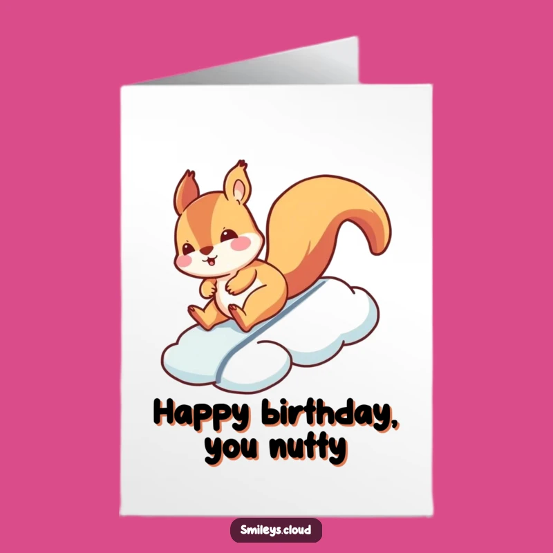 Free Printable Birthday Card: Silly Squirrel Slide, Funny Downloadable Gift for Fun