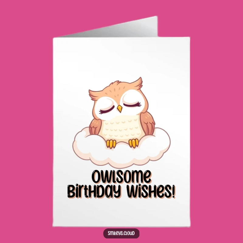 Free Printable Birthday Card: Funny Owl Napping, Perfect Downloadable Gift