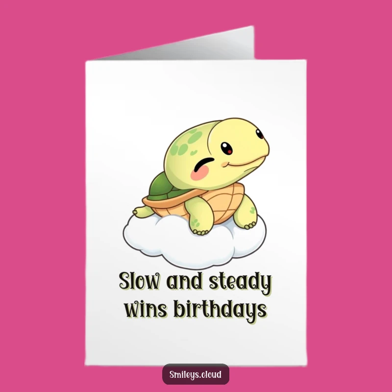 Free Printable Turtle Birthday Card: Winking Floater Cartoon Downloadable Gift