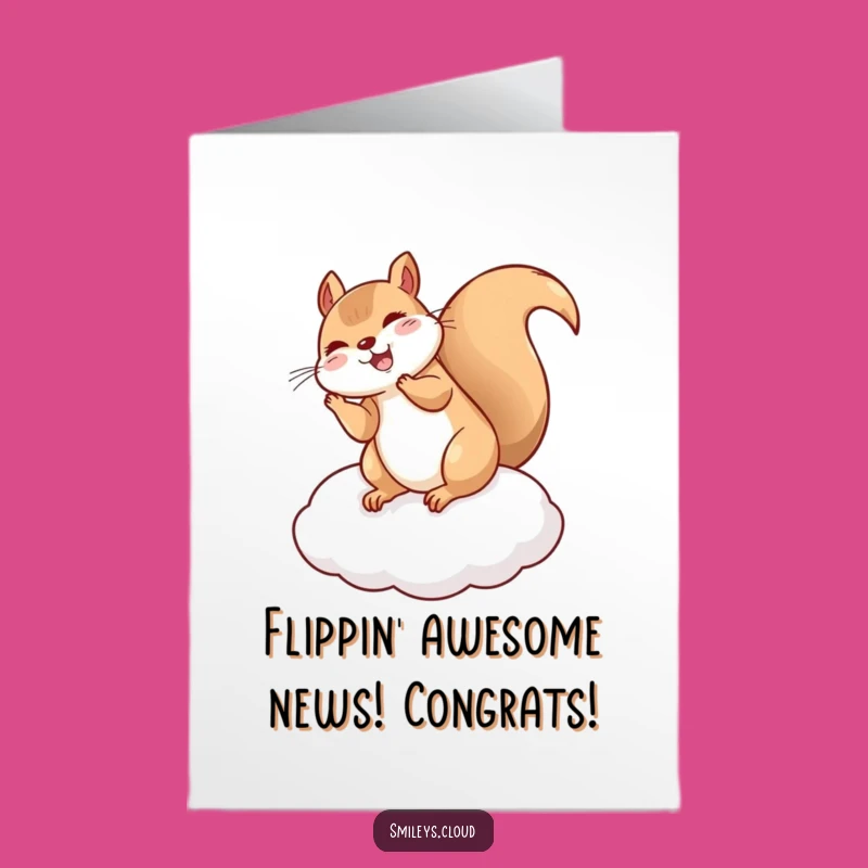 Free Printable Squirrel Congrats Card - Acrobatic Flip Downloadable