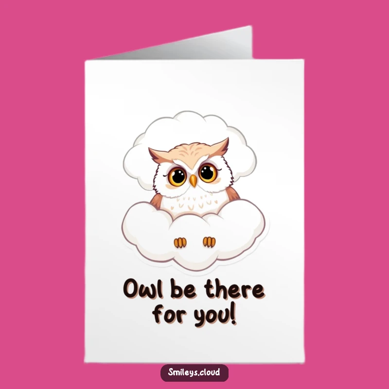 Free Printable Congrats Card: Curious Owl Cloud Watcher for Success