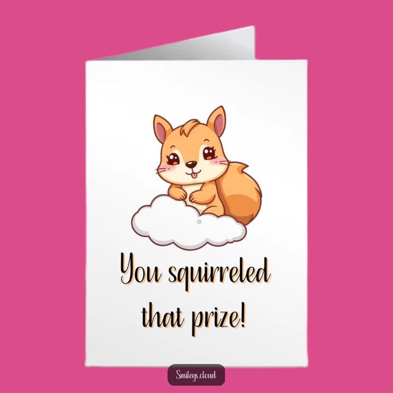 Free Printable Congrats Card: Squirrel's Peek of Joy for Your Amazing Accomplishment!