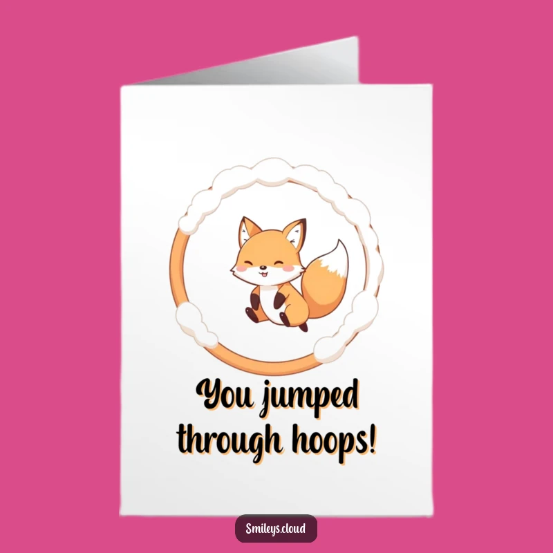 Free Printable Fox Hoop Congrats Card - Exciting Downloadable Gift