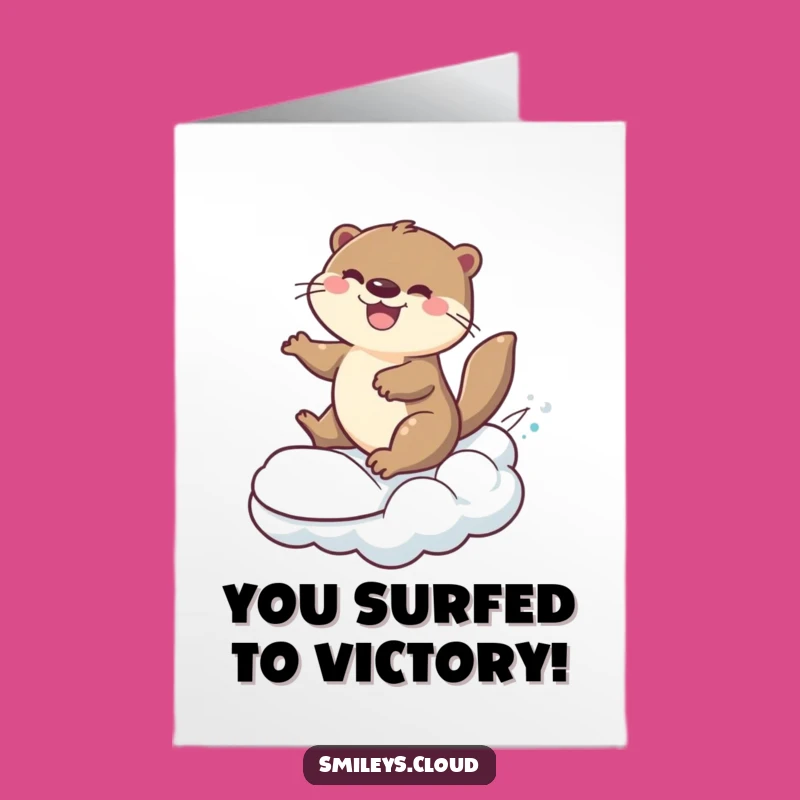 Free Printable Otter Cloud Congratulations Card: Funny Downloadable Gift Greeting