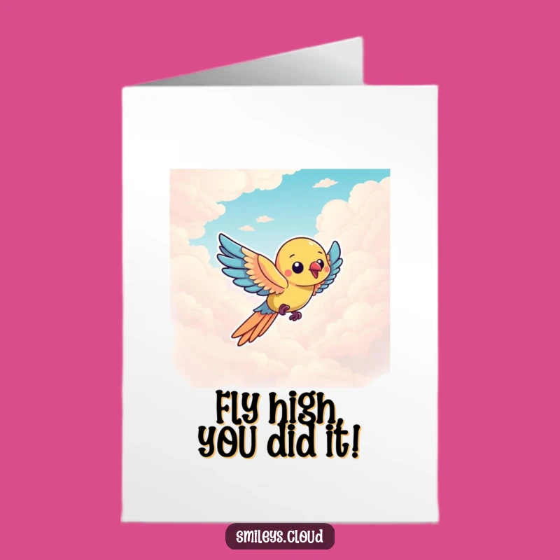 Free Printable Parrot Congrats Card: Amazing Flight Funny Downloadable!
