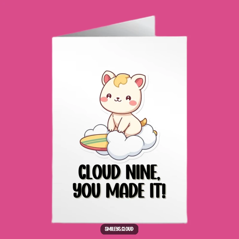 Free Printable Smiling Animal Congrats Card - Cloud Rider Downloadable
