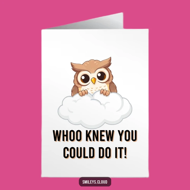 Free Printable Owl Cloud Congratulations Card: Funny Downloadable Gift Greeting