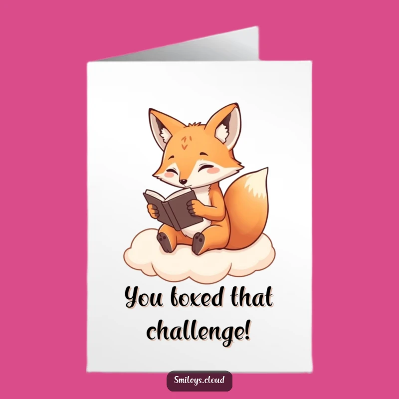 Free Printable Congrats Card: Fox's Literary Nod to Your Clever Accomplishment!
