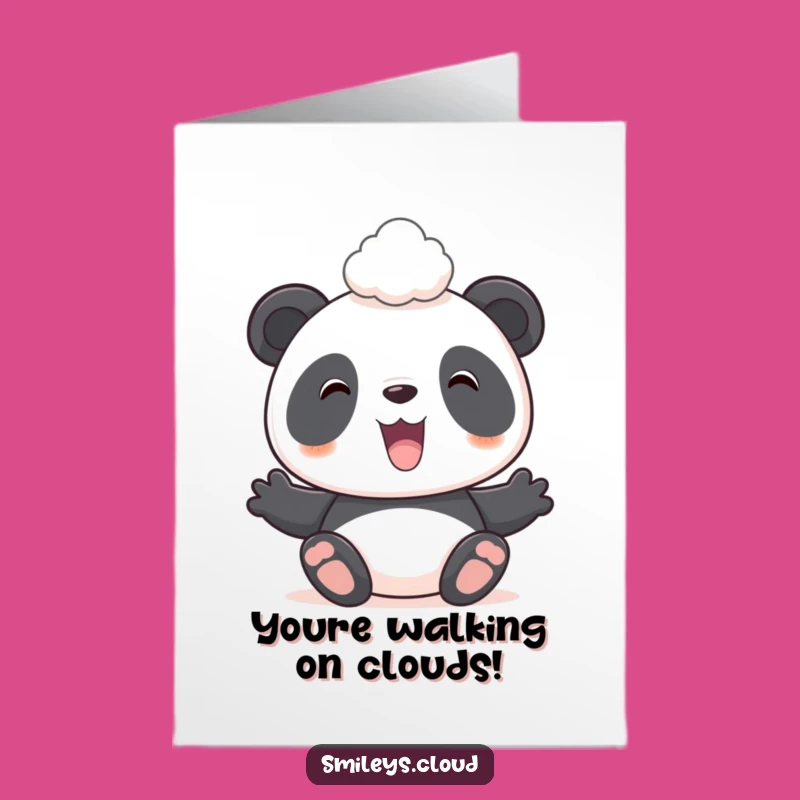 Free Printable Panda Congratulations Card: Adorable Cloud Balance for a Joyful Downloadable Gift