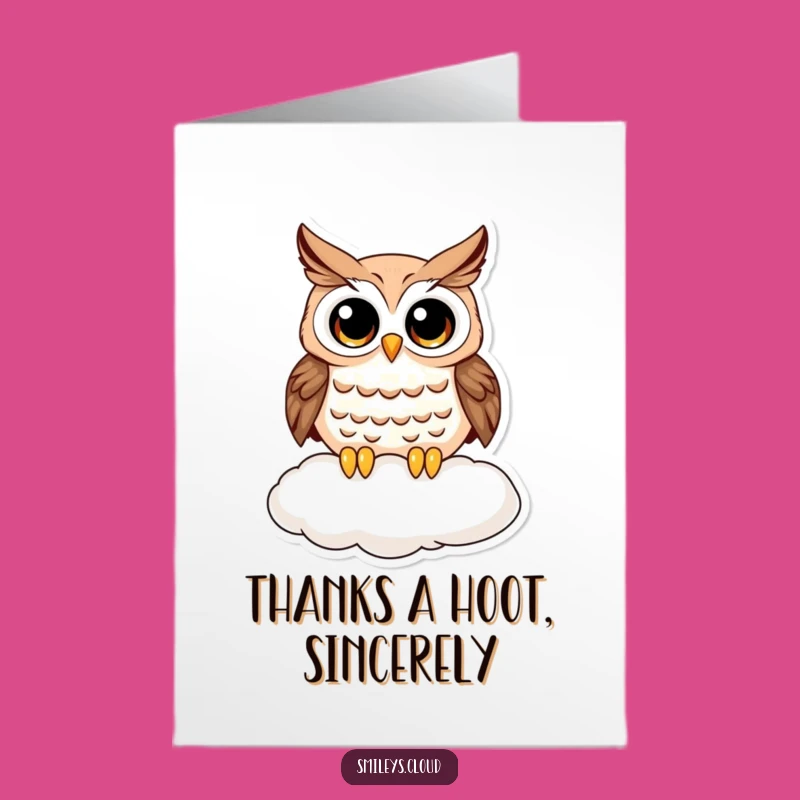 Free Printable Curious Owl Thank You Card - Funny Downloadable Owl Gift for Expressing Gratitude