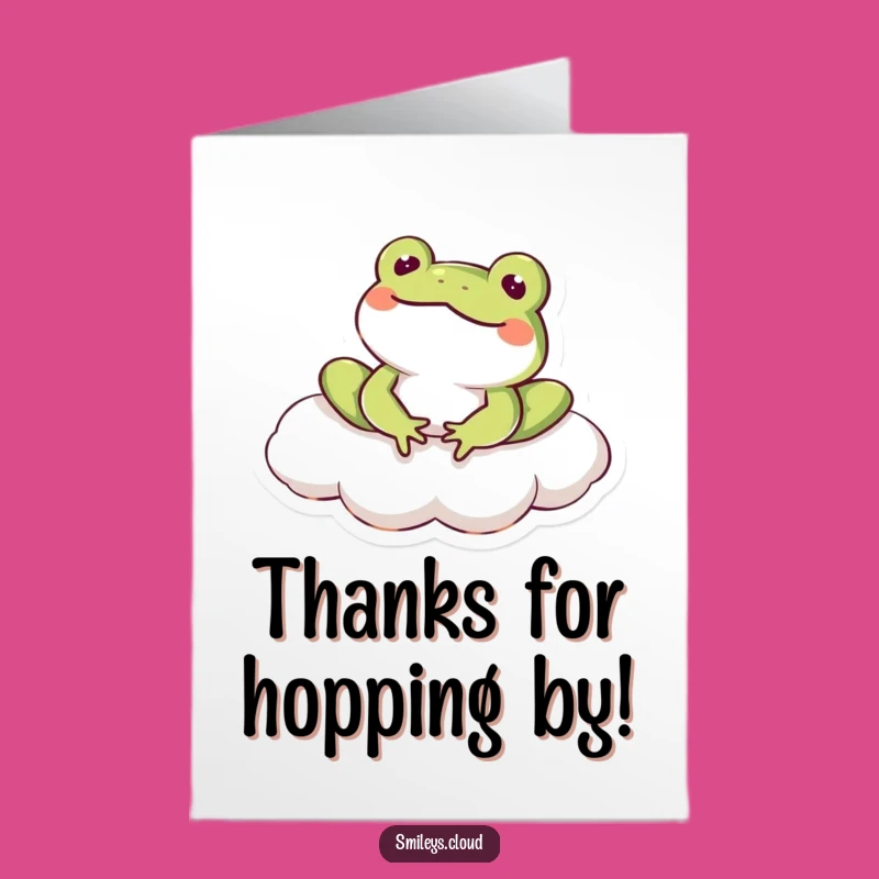 Free Printable Frog Thank You Card: Grateful Froggy Cloud Hugs Downloadable!