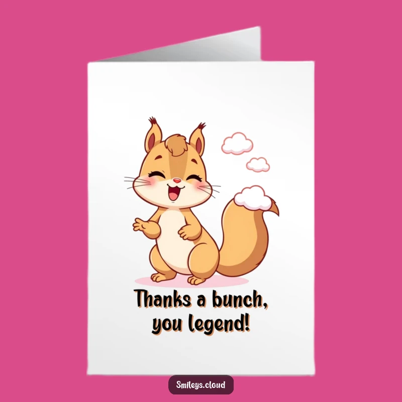 Free Printable Squirrel Thank You Card: Giggling Juggler Cartoon Downloadable Gift