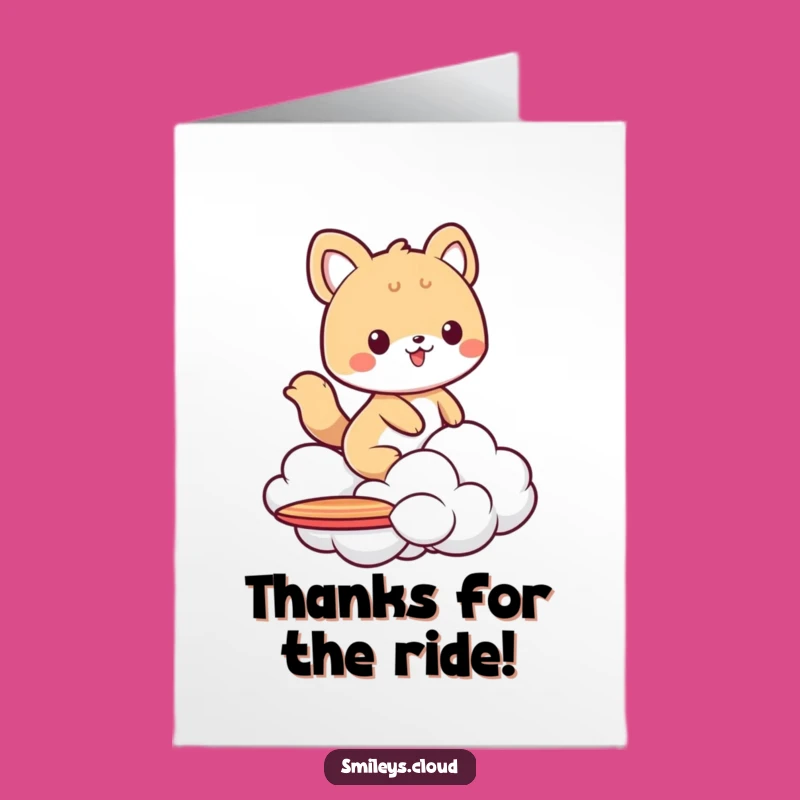 Free Printable Thank You Card: Cloud Surfing Animal - Cool Downloadable Gratitude