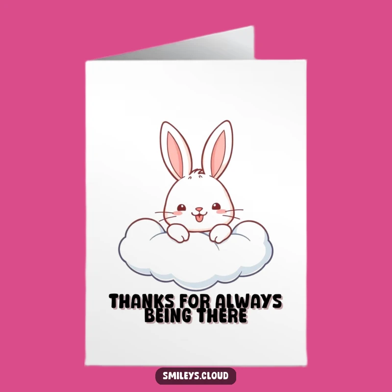 Free Printable Thank You Card: Rabbit Cloud Thanks, Downloadable Gift