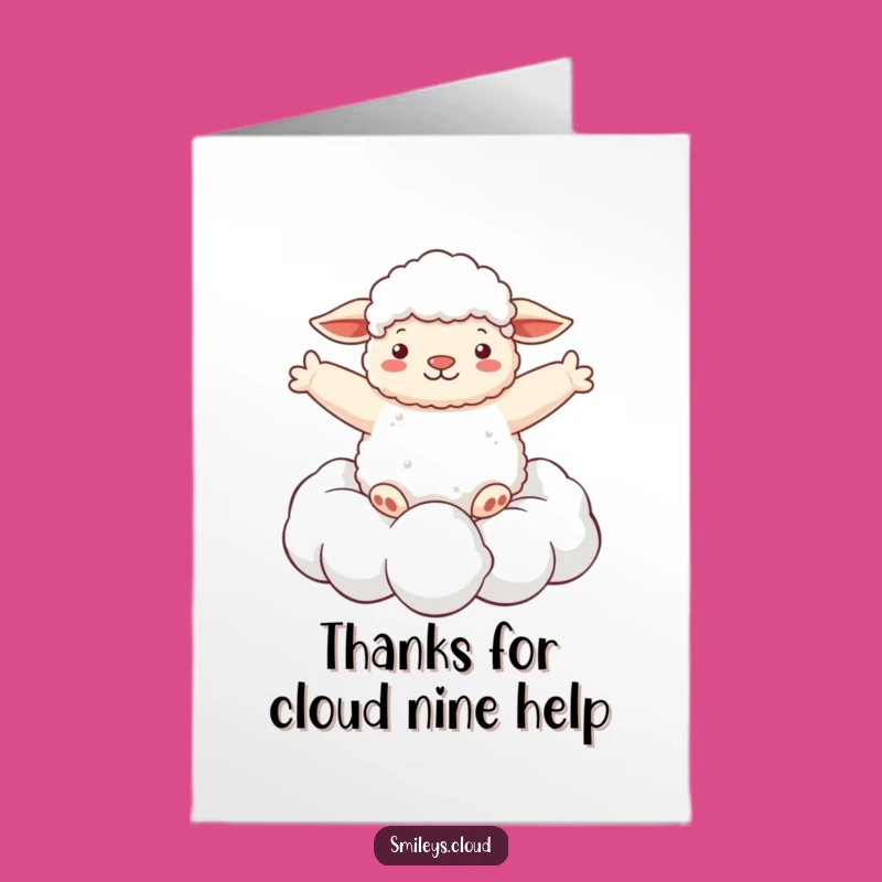 Free Printable Sheep Thank You Card: Cloud Hugs Downloadable Gift