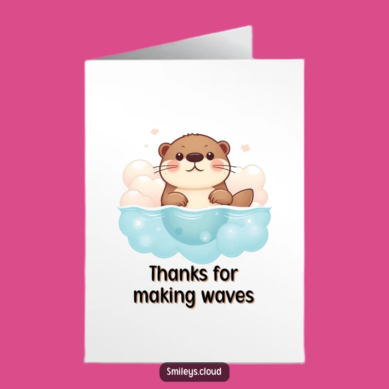 Free Printable Brave Otter Thank You Card - Funny Downloadable Otter Gift for Grateful Moments