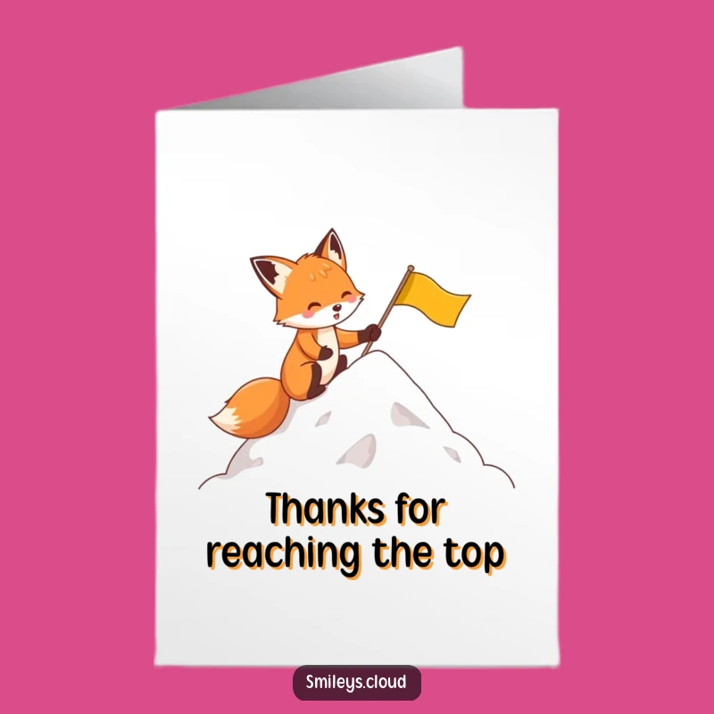 Free Printable Thank You Card: Funny Fox on Cloud - Your Hilarious Downloadable Gift!