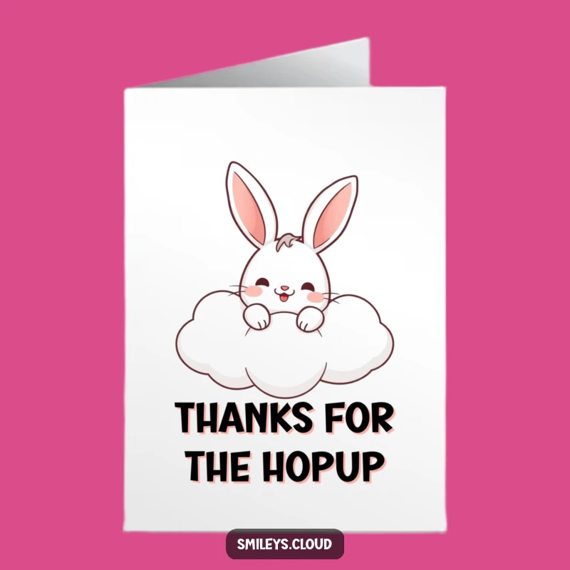 Free Printable Rabbit Thank You Card: Cloud Peeker Gratitude Gift