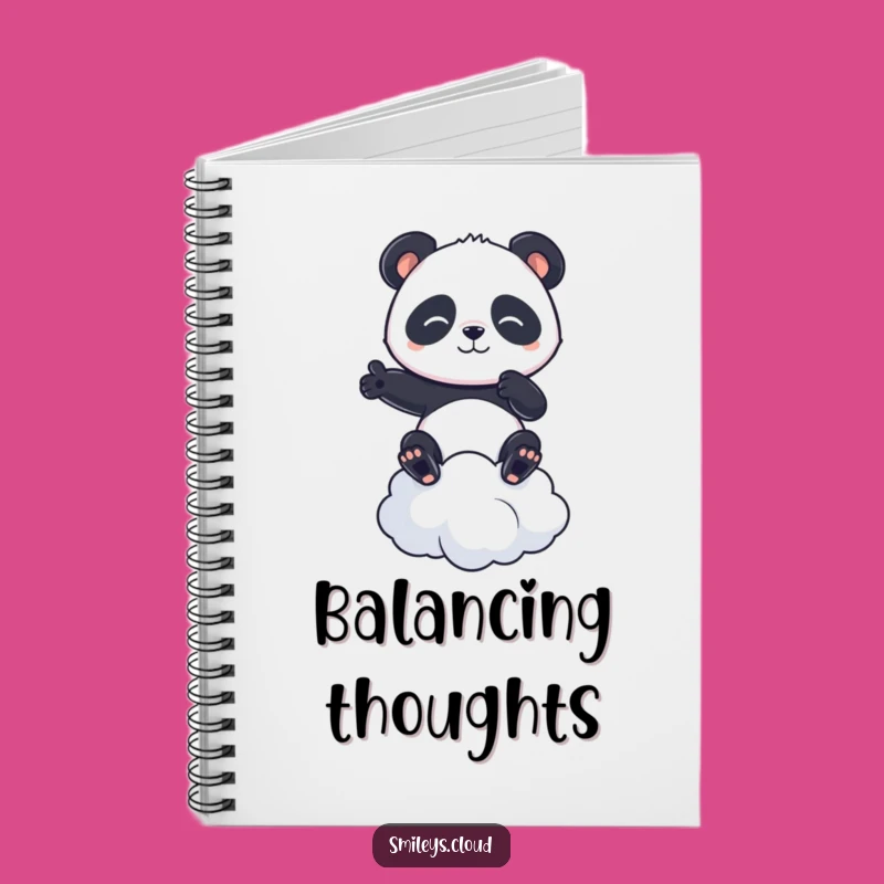 Funny Panda Notebook: Determined Panda Balances Cloud, Great Funny Gift