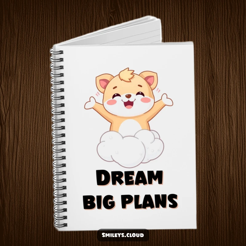 Funny Floating Animal Notebook: A happy animal floating on a cloud with arms open, designed for jotting down thoughts.