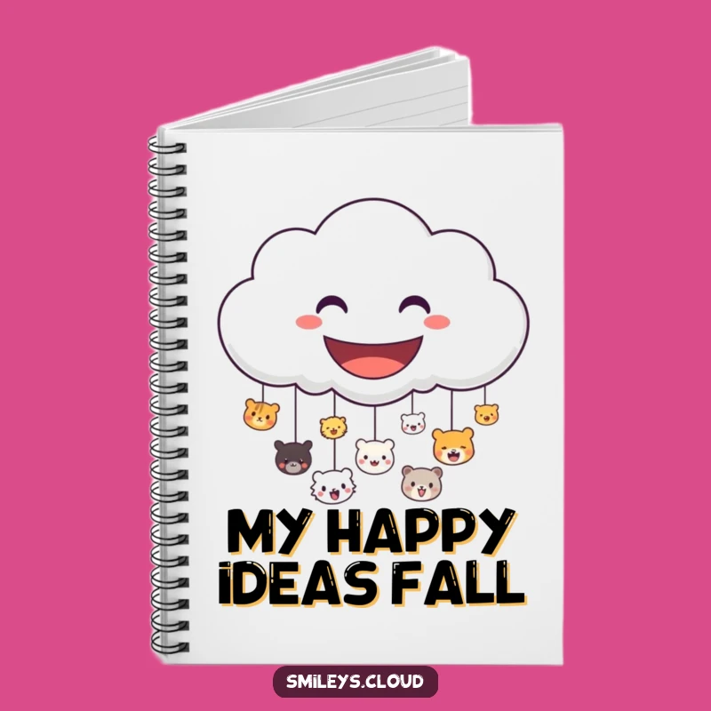 Funny Cloud Notebook: Cheerful Raining Animal Faces Journal for Happy Notes